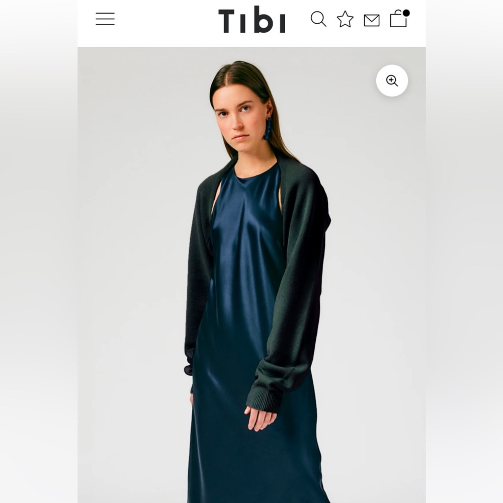 Tibi Airy Extrafine Wool Sleeve Shrug